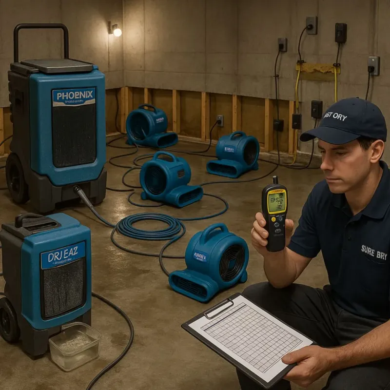 Structural Drying and Dehumidification process in Broadway, VA